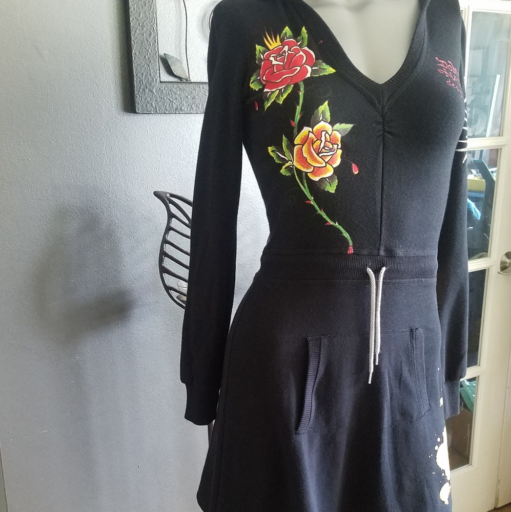 NWOT Ed Hardy 'intimates' Hoodie Dress